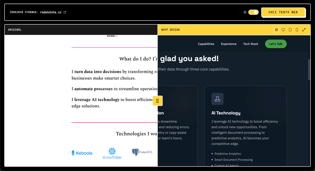 redesign.page real example screen